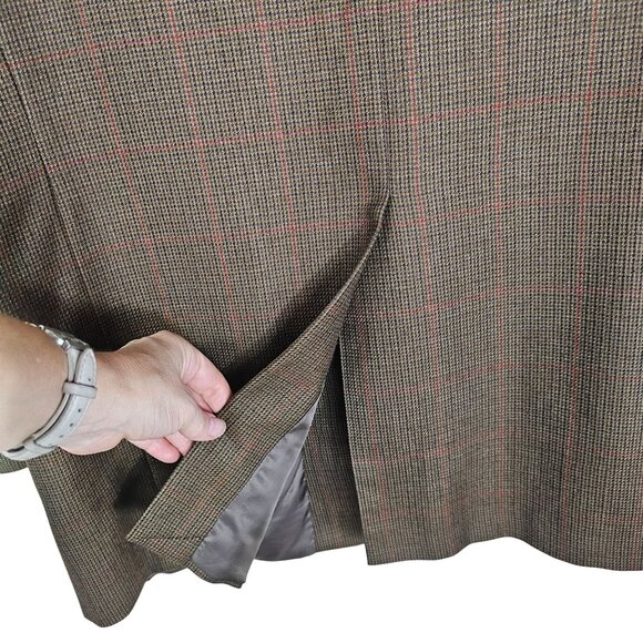 Ermenegildo Zegna Blazer Jacket 15 Milmil 15 Wool 46L Brown Check Ivy League - Picture 12 of 13